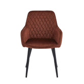 Chaise de salle à manger Beverly - Velours Adore rouge oxydé